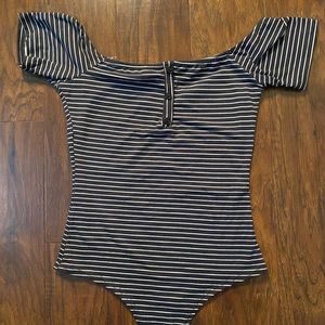 stripped slim fit bodysuit